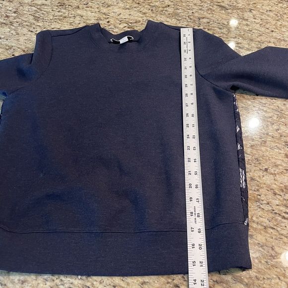 nordstrom signature womens Size Small Mixed Media sweater Lace Preppy Luxury - Picture 9 of 9